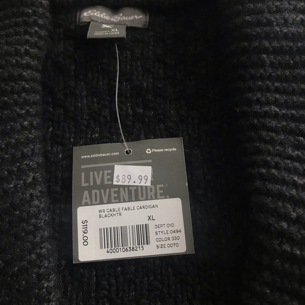 Eddie Bauer Heather grey shawl collar cardigan xl - Picture 7 of 8